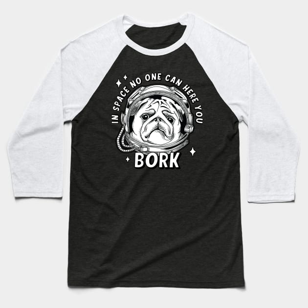 Space Pug Baseball T-Shirt by NinthStreetShirts